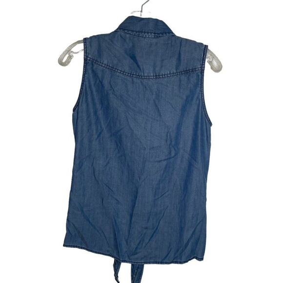 Violet Hearts Womens Top Size XS Blue Sleeveless Button Front Collared Casual - Picture 2 of 13